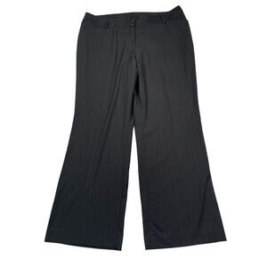 Lane Bryant Dress Pants Womens 18 Dark Charcoal Purple Pinstripe 31" Inseam